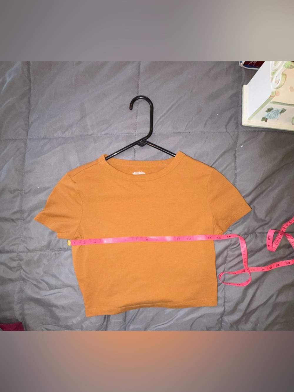 Wild Fable Cropped Tee Size Small Rust Orange Short Sleeve Fitted Crop Top - Picture 4 of 5